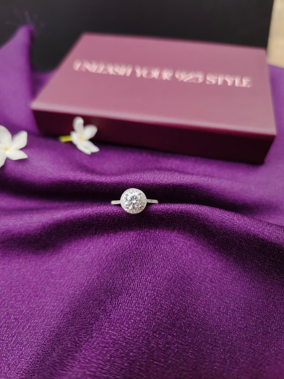 The Classic Moissanite Halo Ring